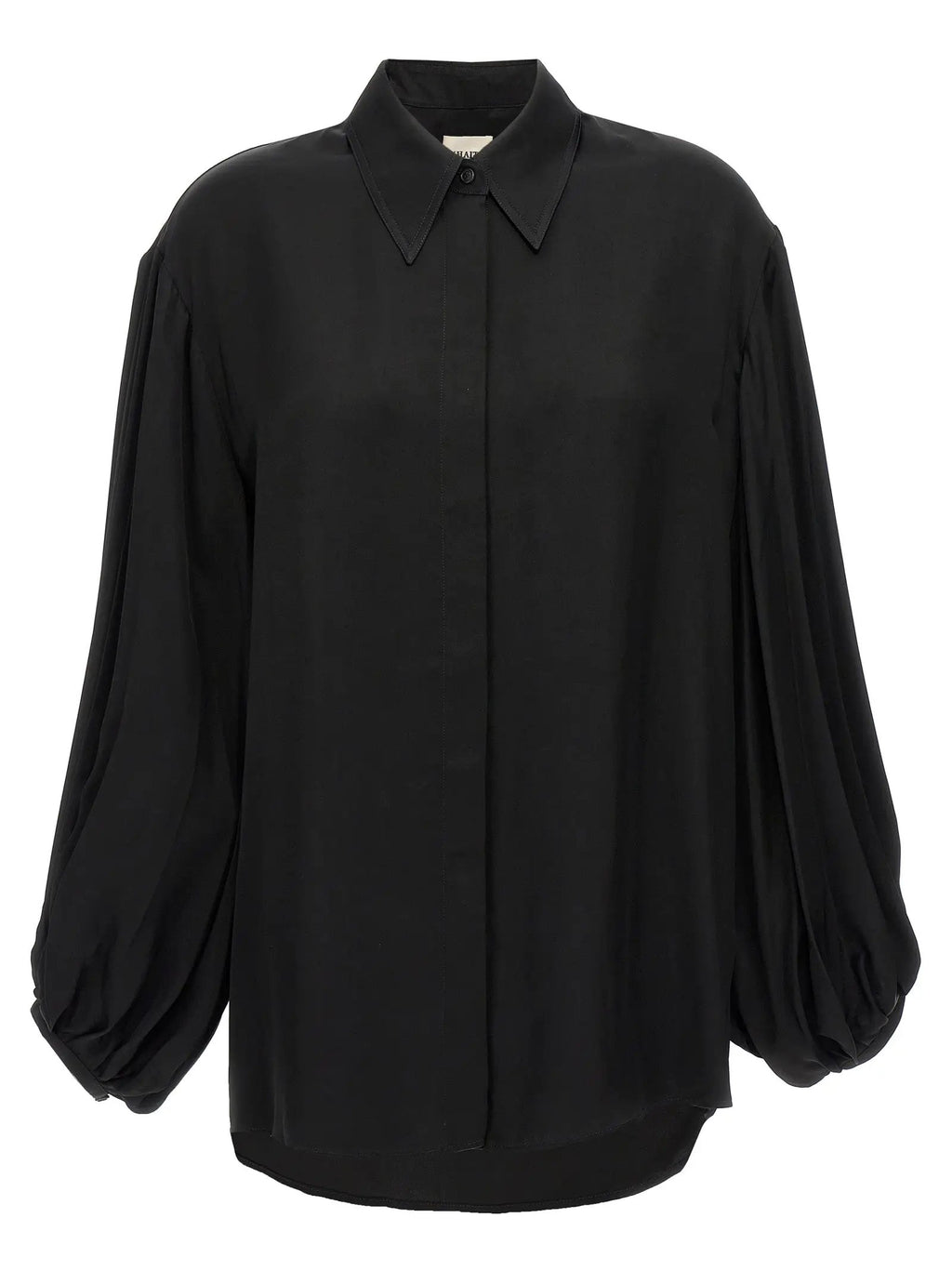 Khaite Black Cupro Blouse