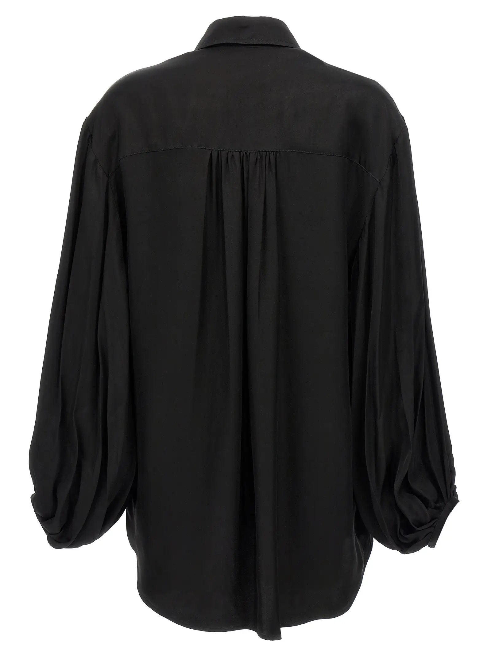 Khaite Black Cupro Blouse