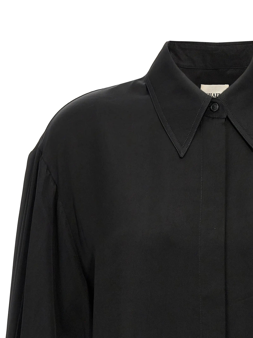 Khaite Black Cupro Blouse