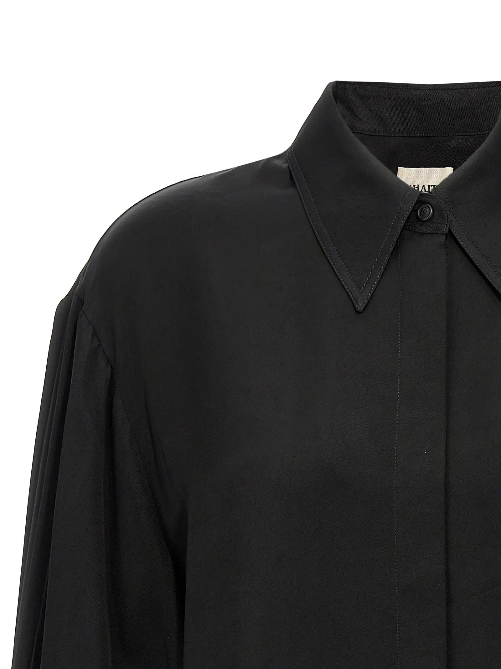 Khaite Black Cupro Blouse