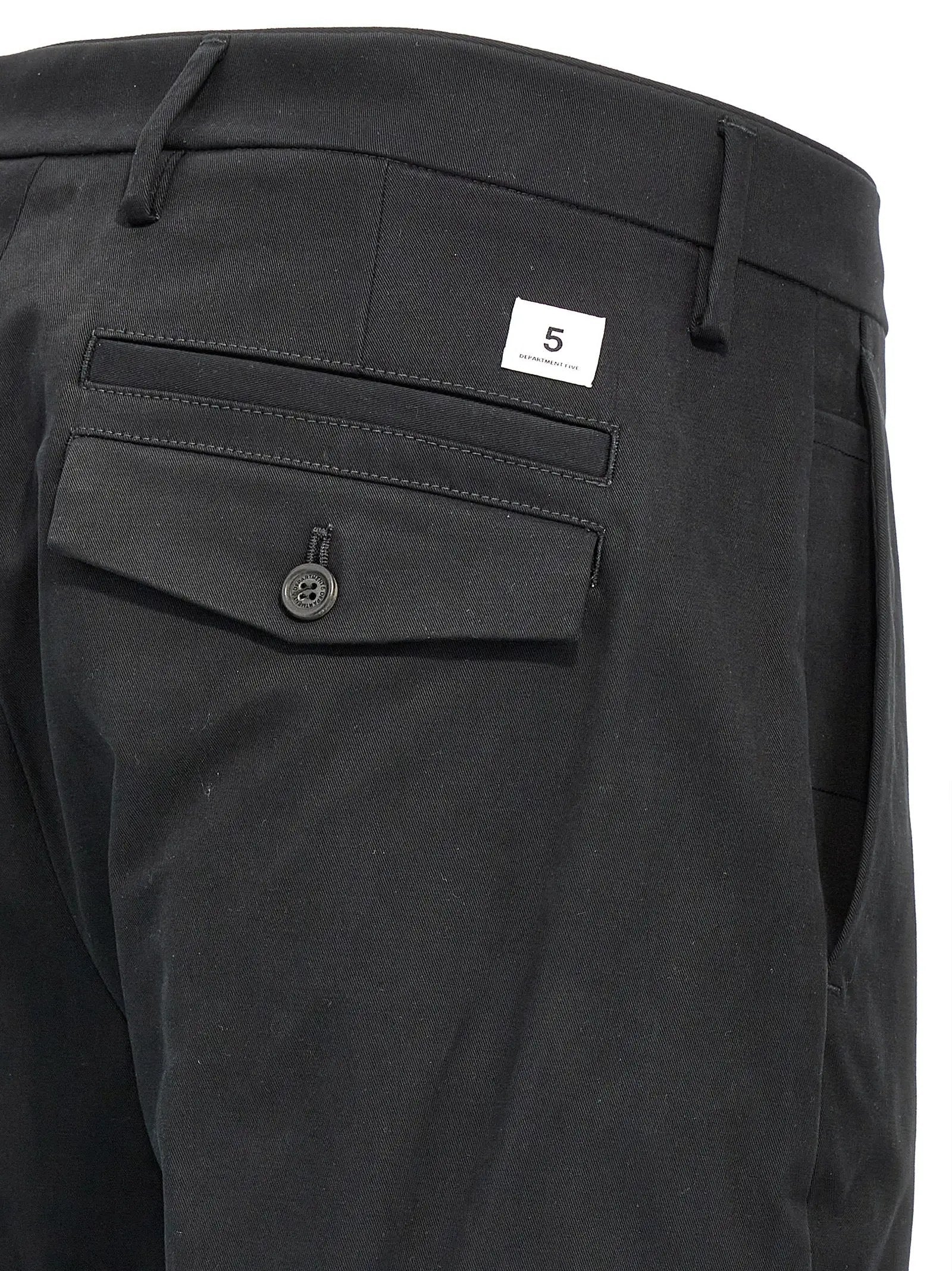 Department 5 Black Cotton Casual Pants