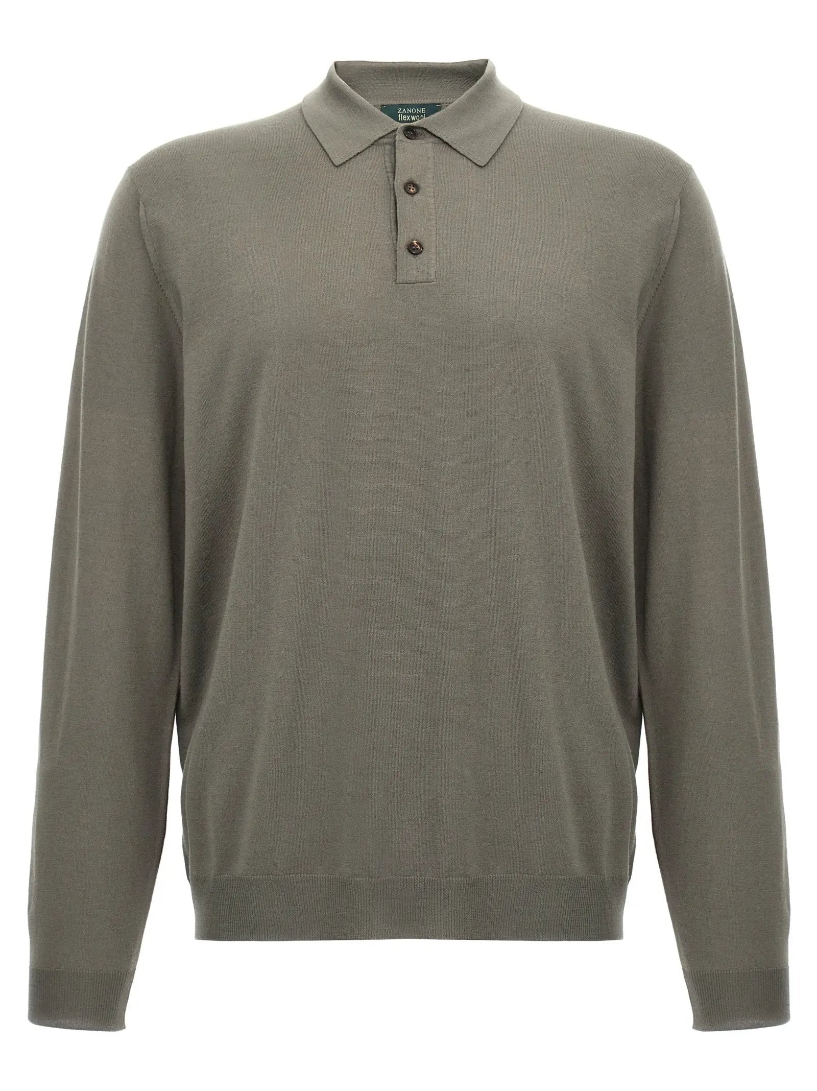 ZANONE Gray Virgin Wool Polo Shirt