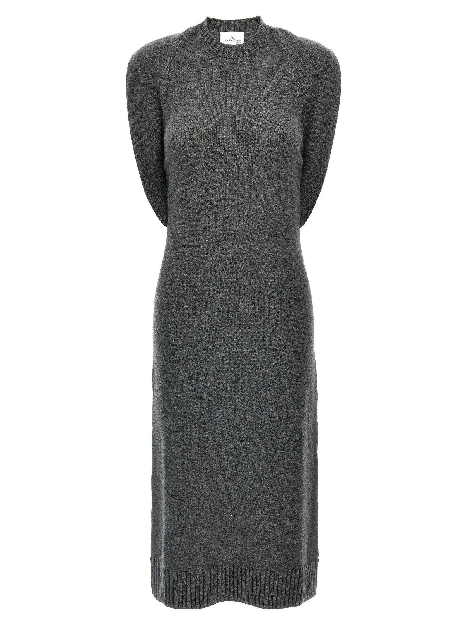 Courrèges Gray Wool Midi Dress