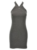 Courrèges Gray Cotton Short Dress
