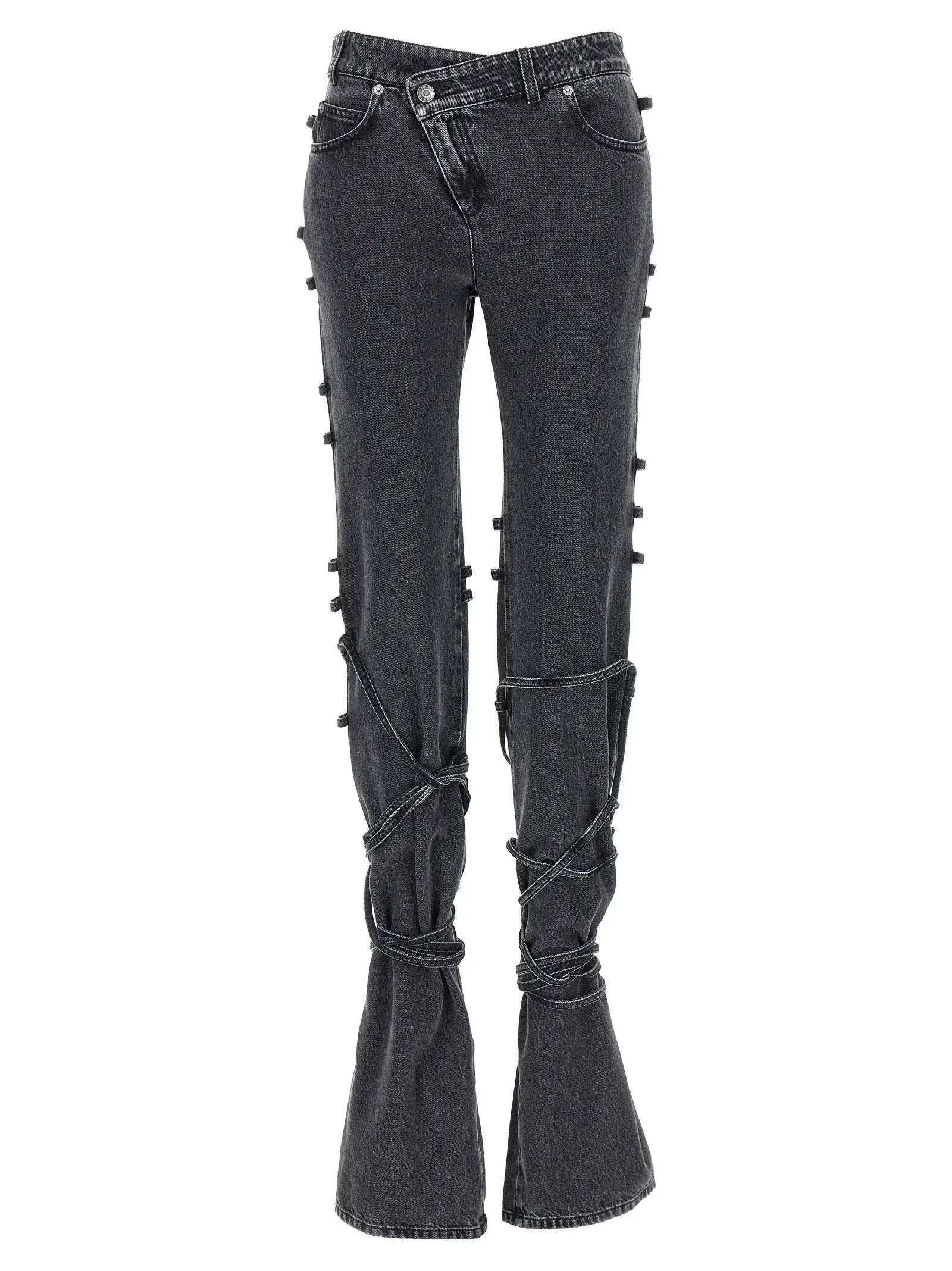 Alexander McQueen Black Cotton Flared Jeans