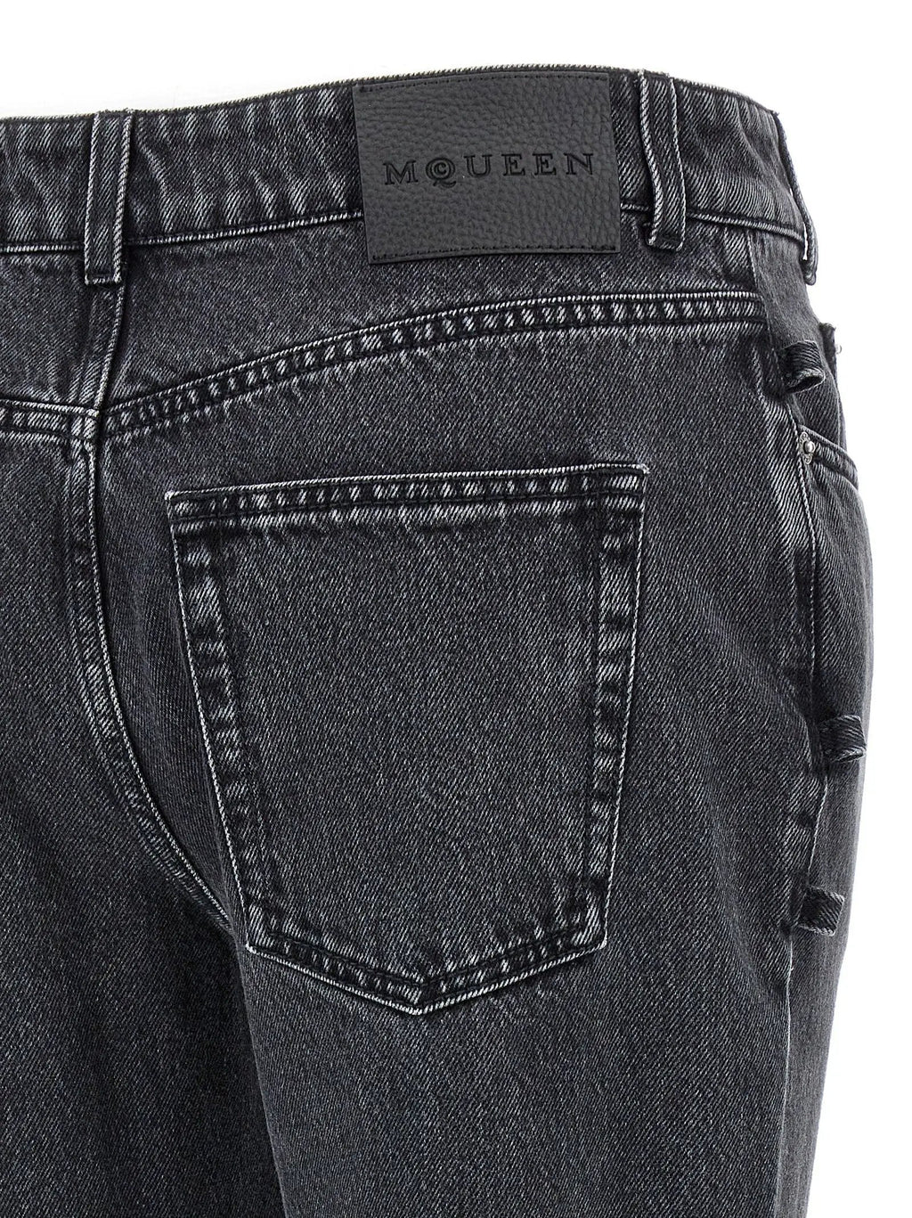 Alexander McQueen Black Cotton Flared Jeans