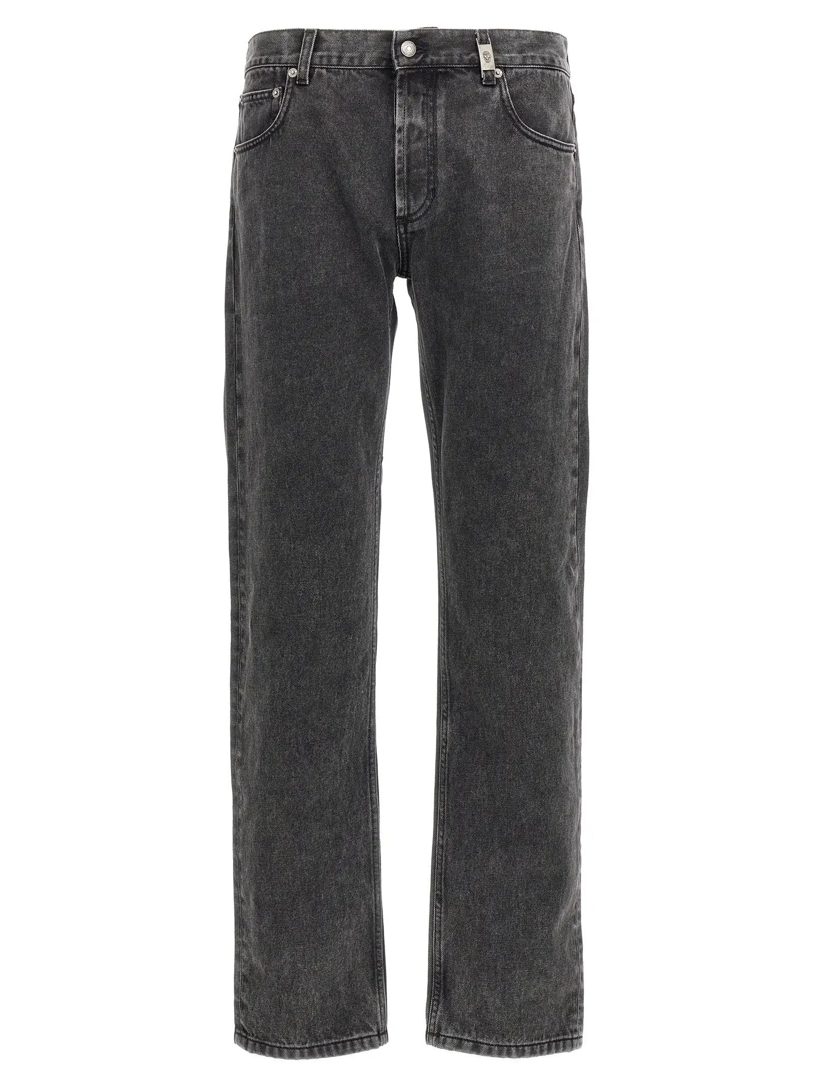 Alexander McQueen Black Cotton Straight-Leg Jeans