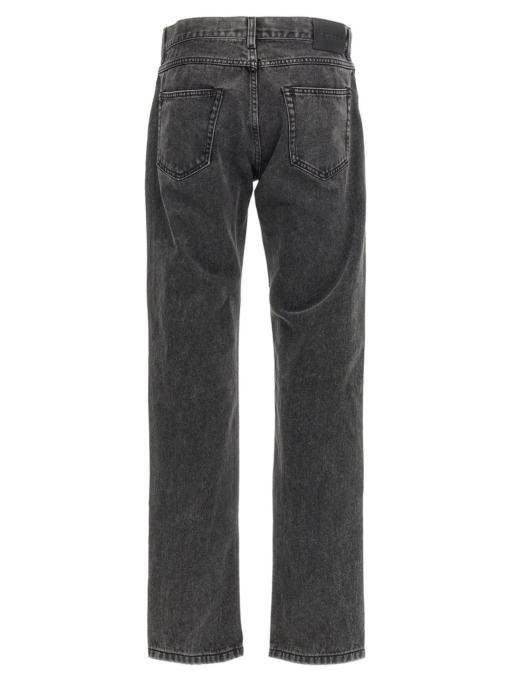 Alexander McQueen Black Cotton Straight-Leg Jeans
