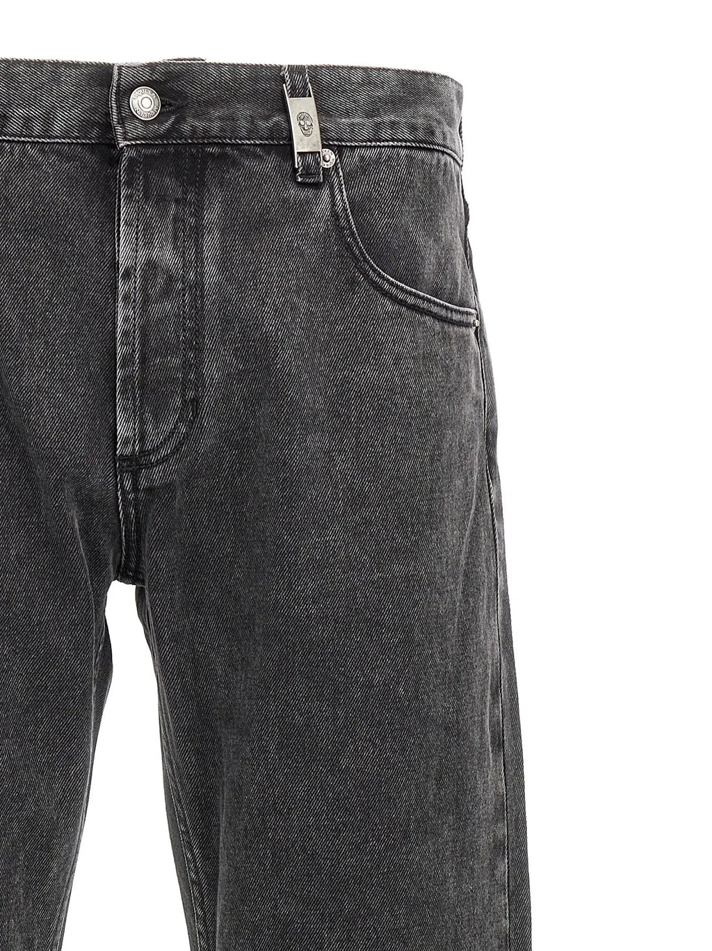 Alexander McQueen Black Cotton Straight-Leg Jeans