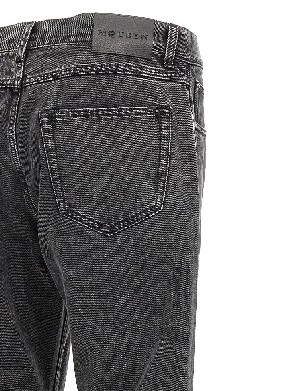 Alexander McQueen Black Cotton Straight-Leg Jeans