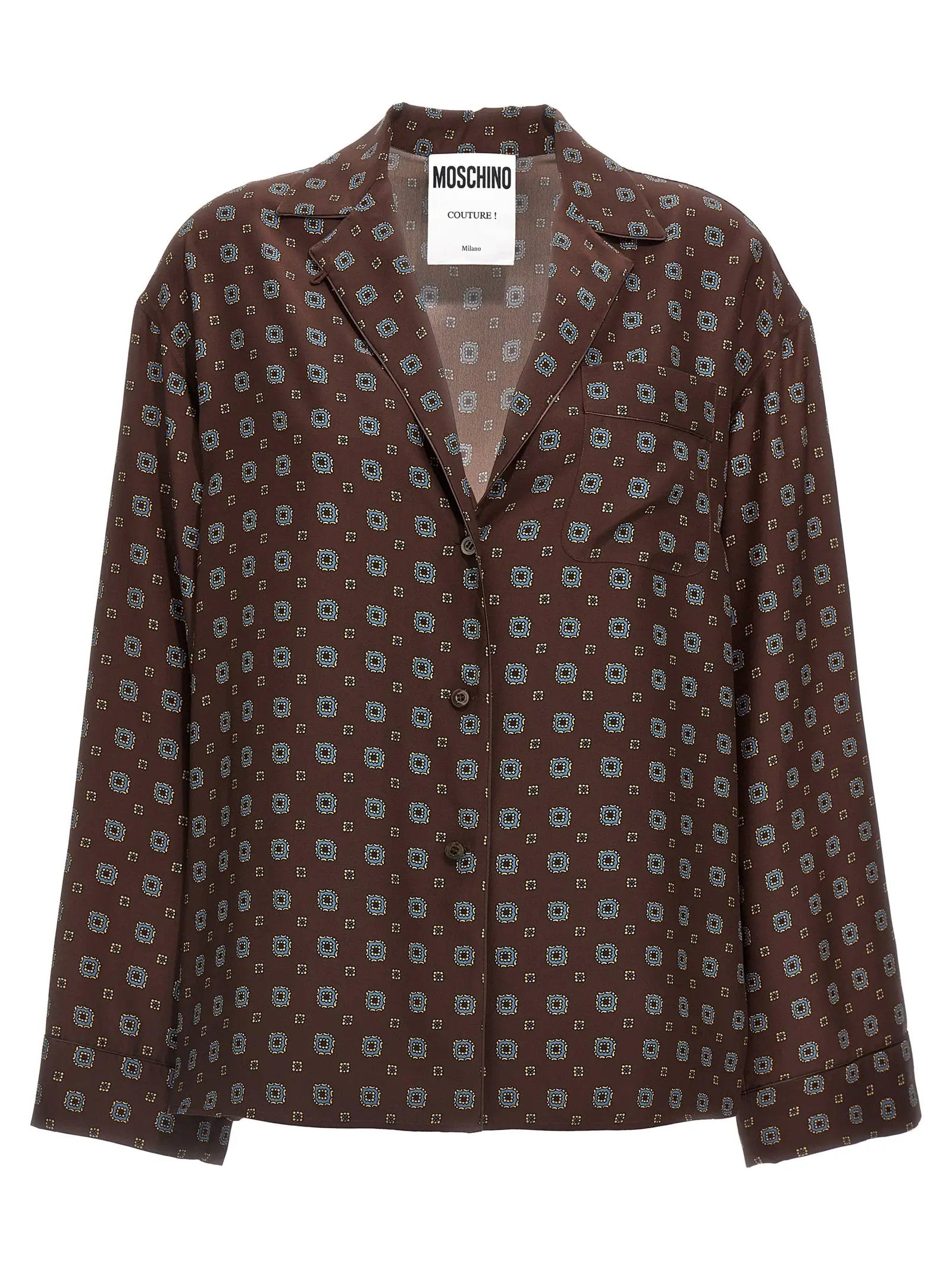 Moschino Brown Silk Blouse