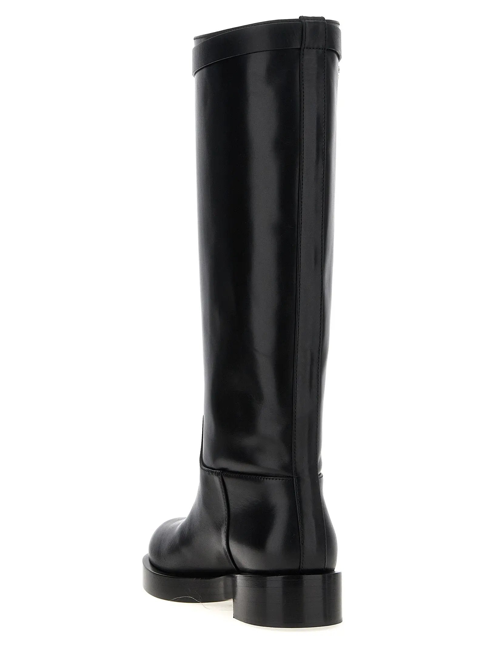 MACH & MACH Black Calfskin Over The Knee