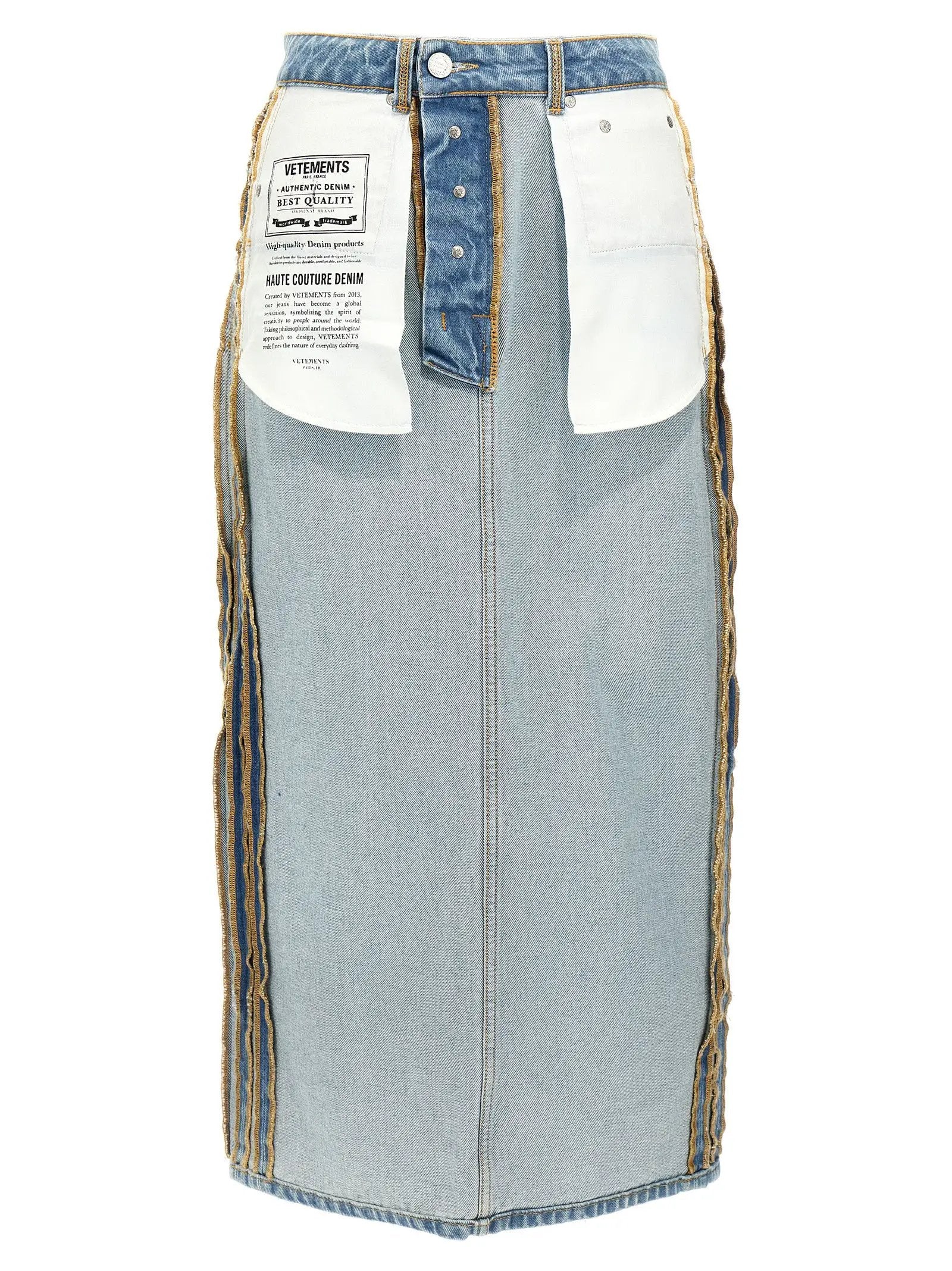 Vetements Blue Cotton Mini Skirt