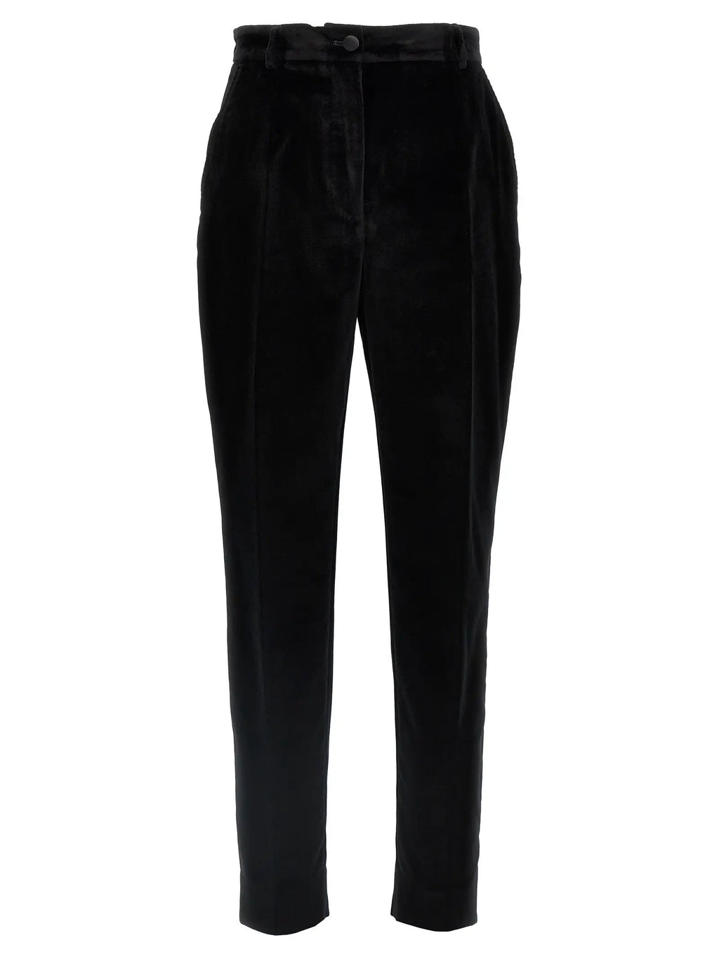 Pantalon habillé en coton noir Dolce &amp; Gabbana