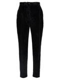Pantalon habillé en coton noir Dolce &amp; Gabbana