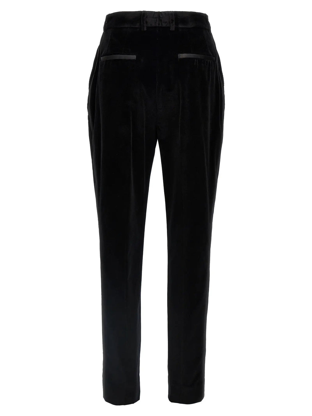 Pantalon habillé en coton noir Dolce &amp; Gabbana