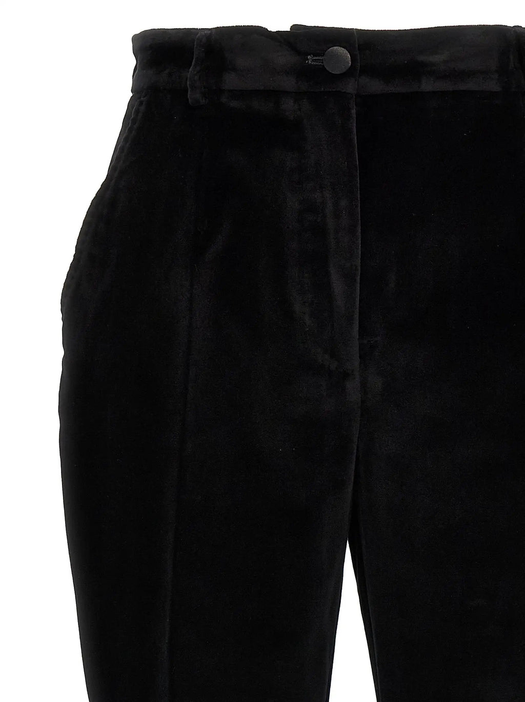 Pantalon habillé en coton noir Dolce &amp; Gabbana