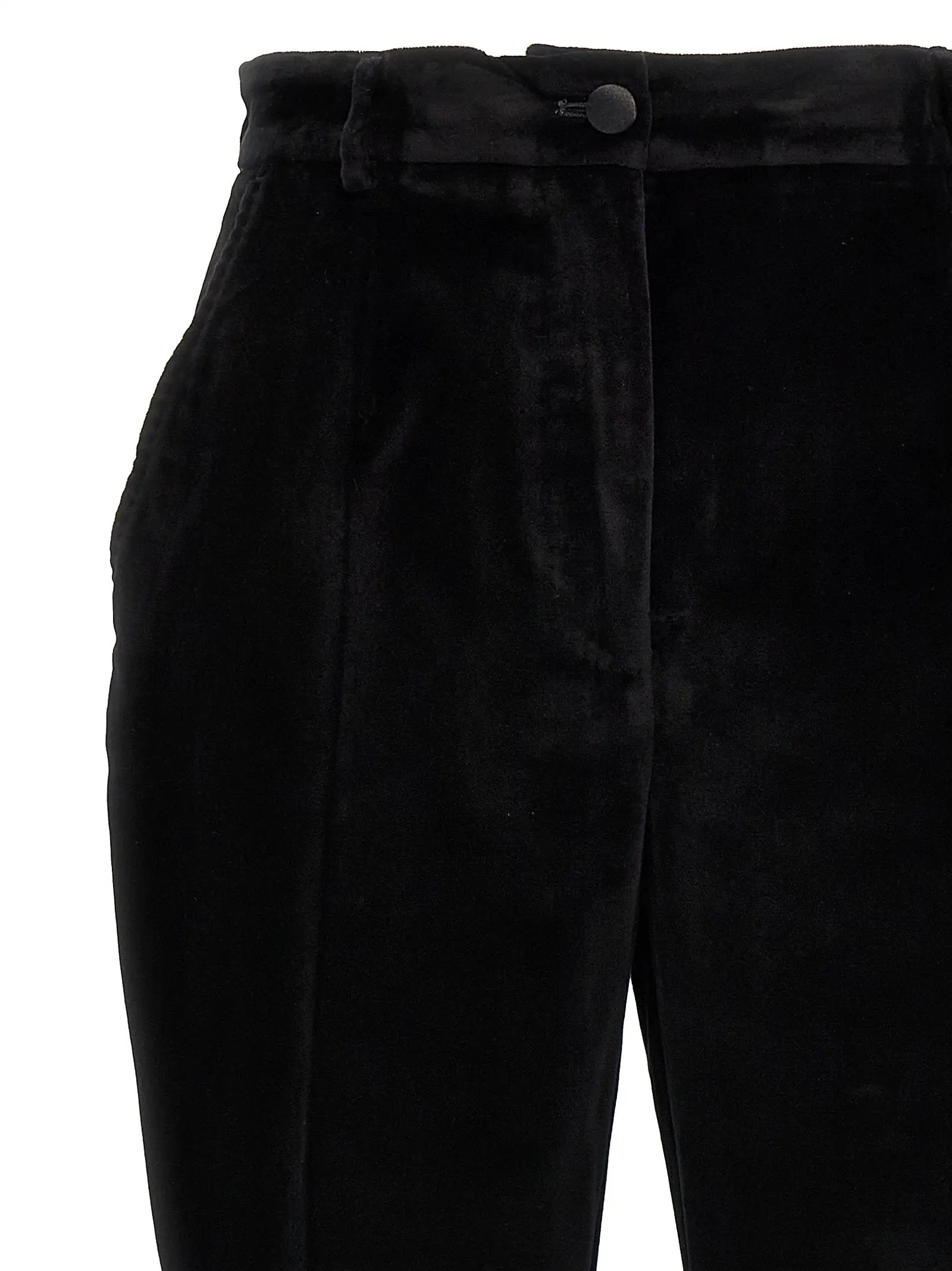 Pantalon habillé en coton noir Dolce &amp; Gabbana