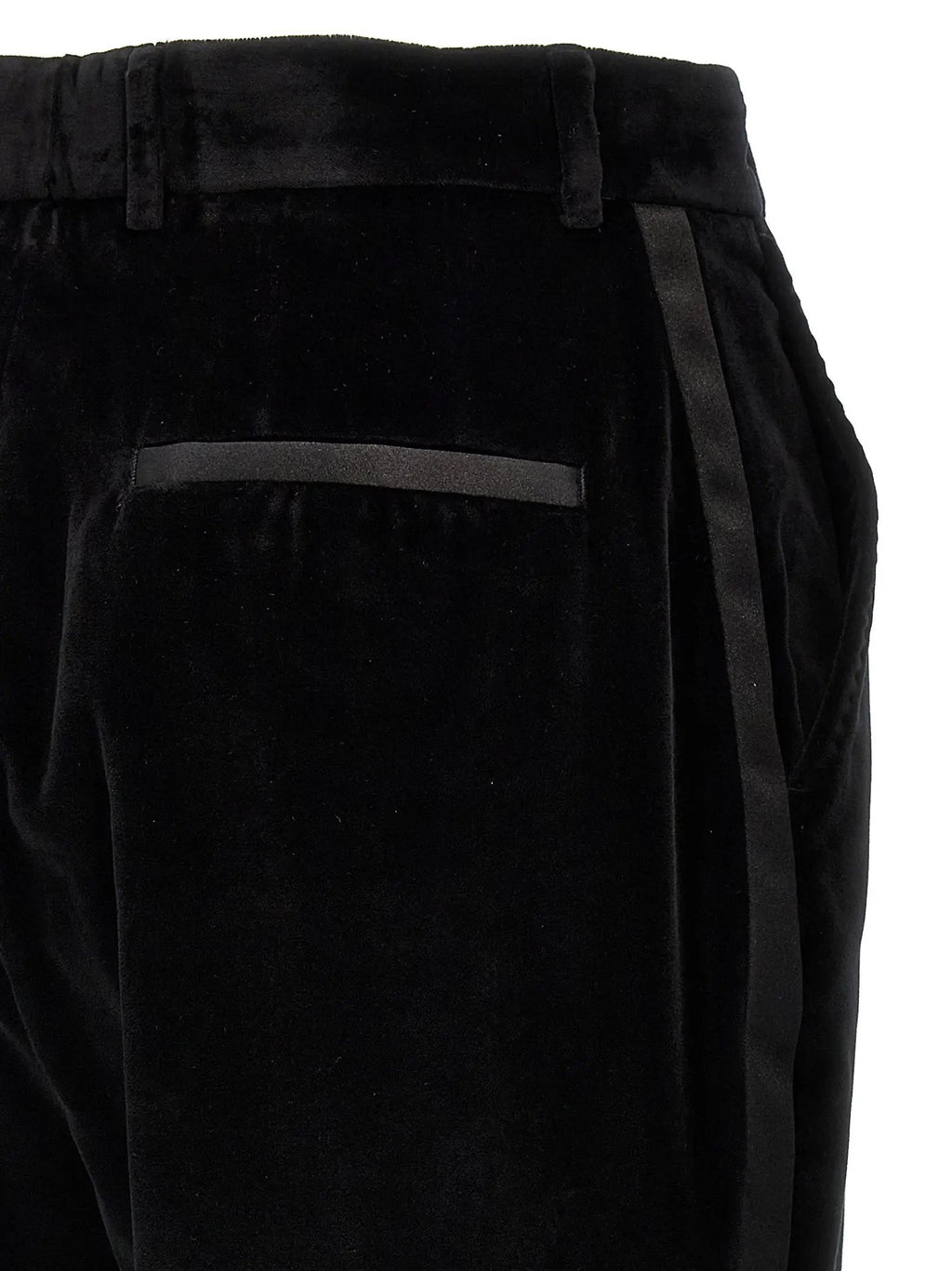 Pantalon habillé en coton noir Dolce &amp; Gabbana