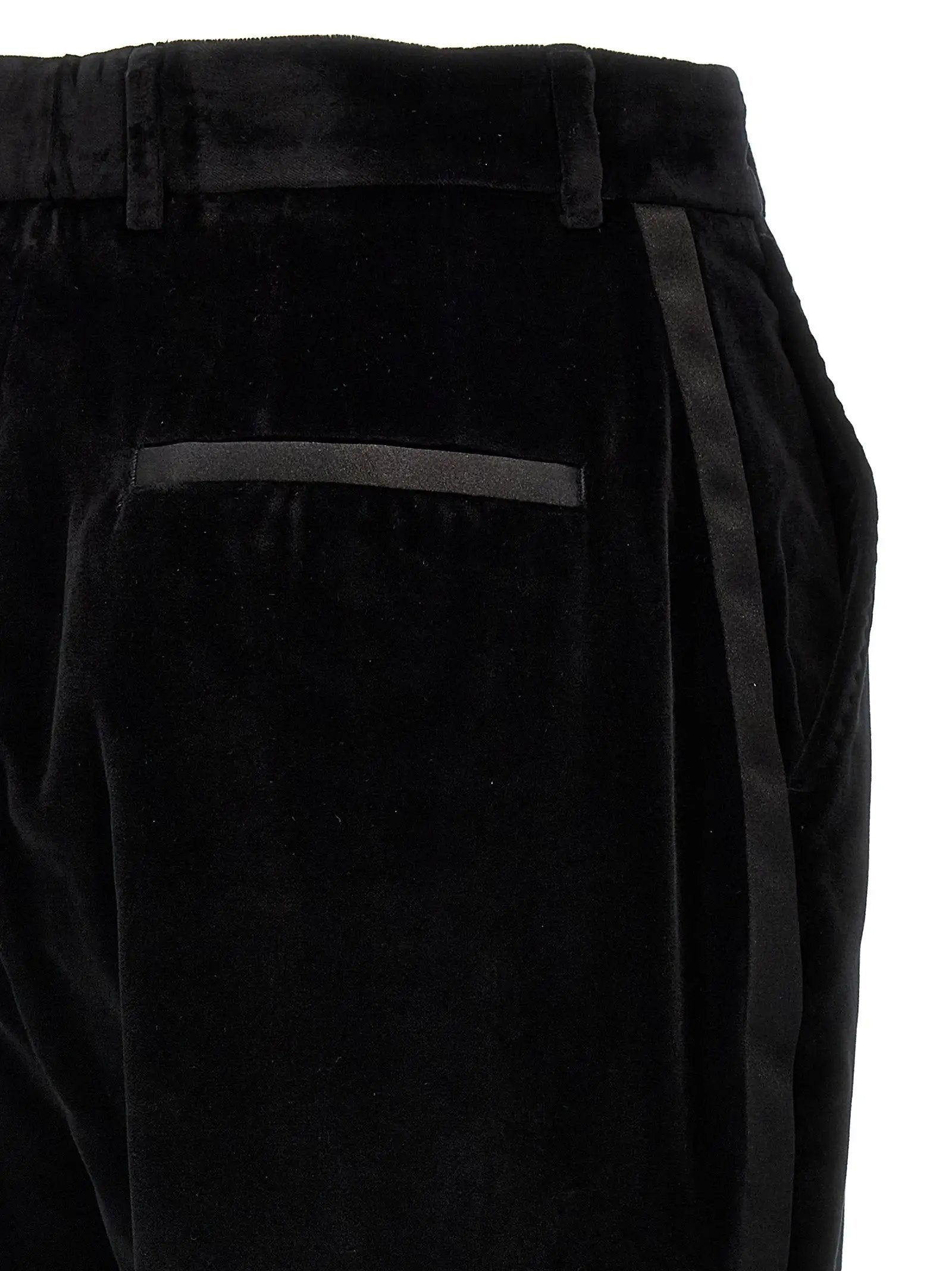 Pantalon habillé en coton noir Dolce &amp; Gabbana