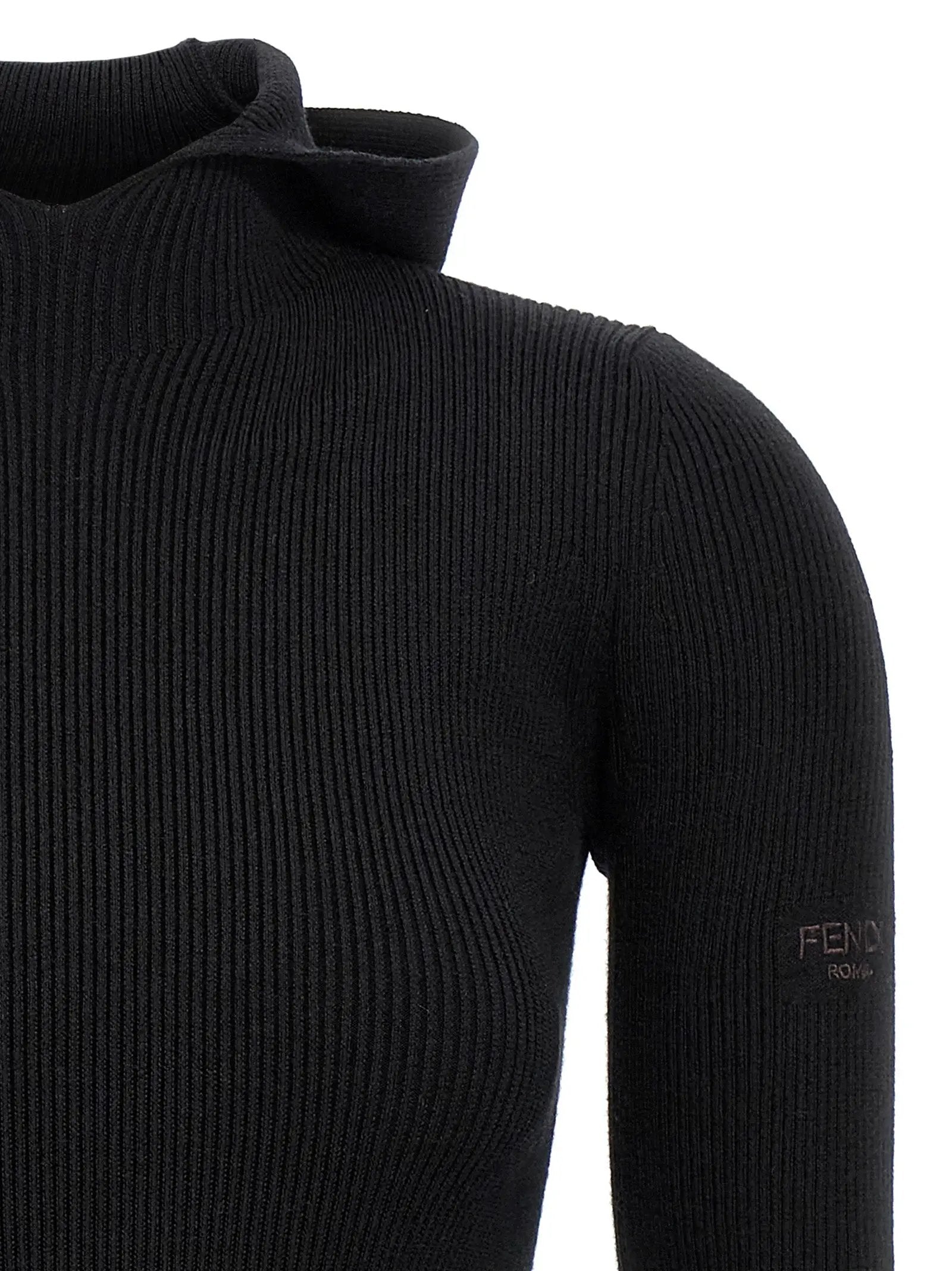 Fendi Black Wool Short Dress