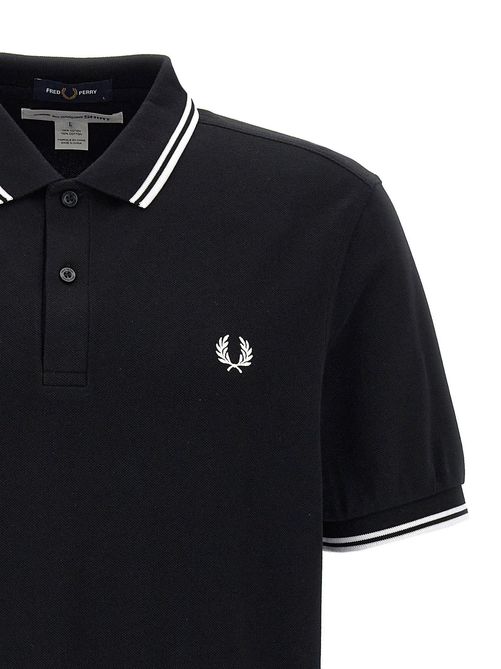Comme Des Garçons Bicolor Cotton Polo Shirt