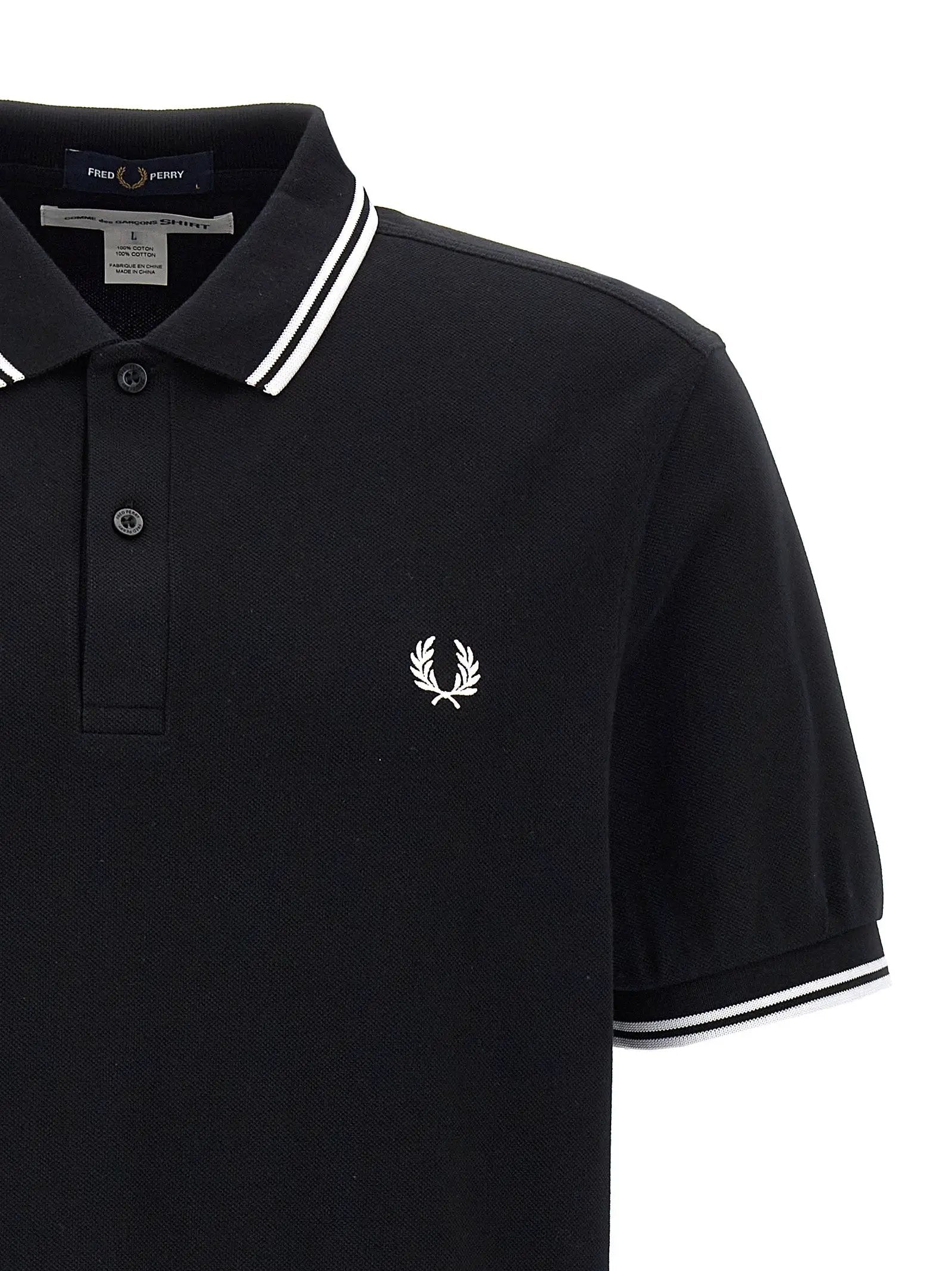 Comme Des Garçons Bicolor Cotton Polo Shirt