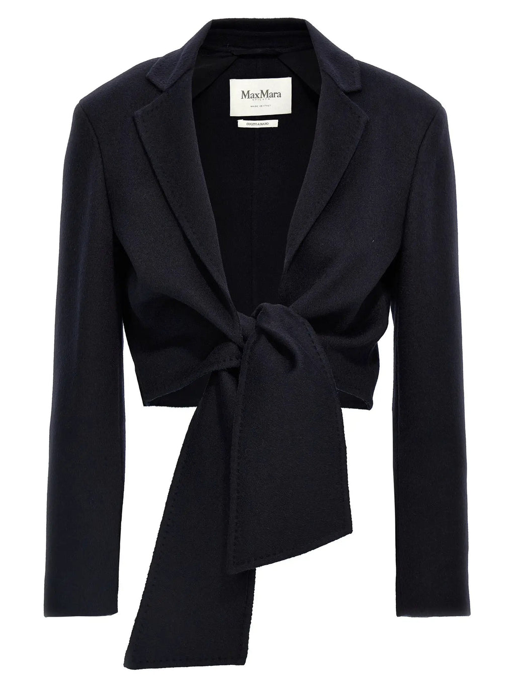 Max Mara Blue Wool Full-Length Jacket