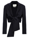 Max Mara Blue Wool Full-Length Jacket