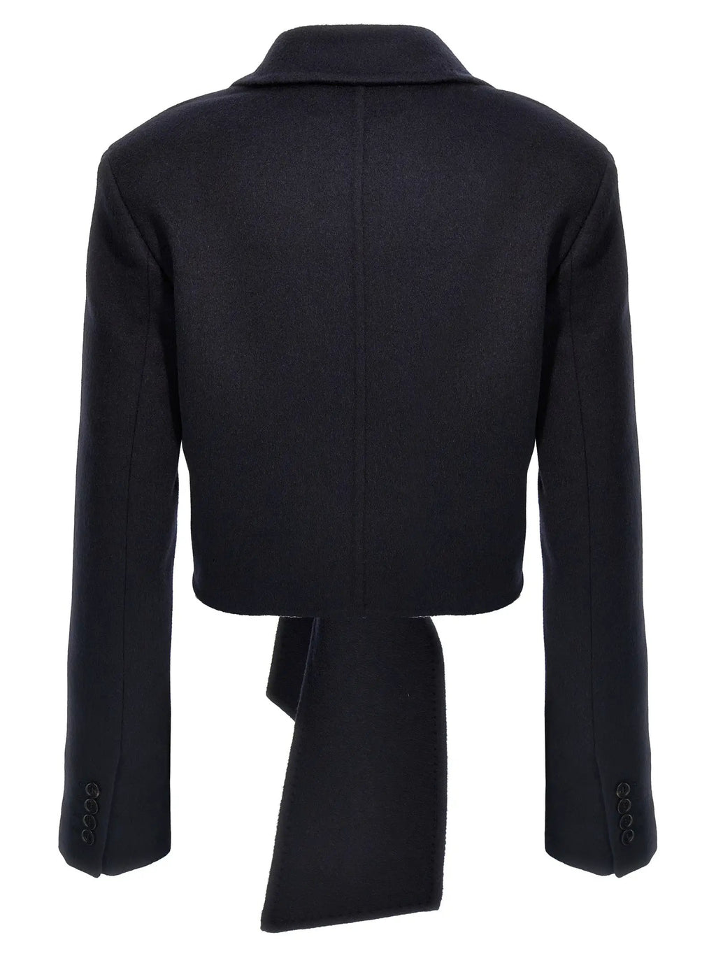 Max Mara Blue Wool Full-Length Jacket