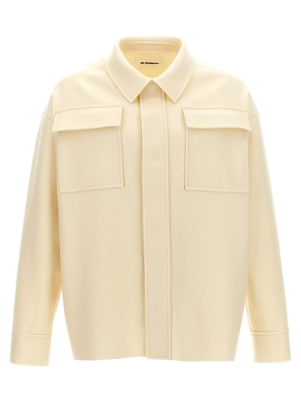 Jil Sander White Wool Blouse