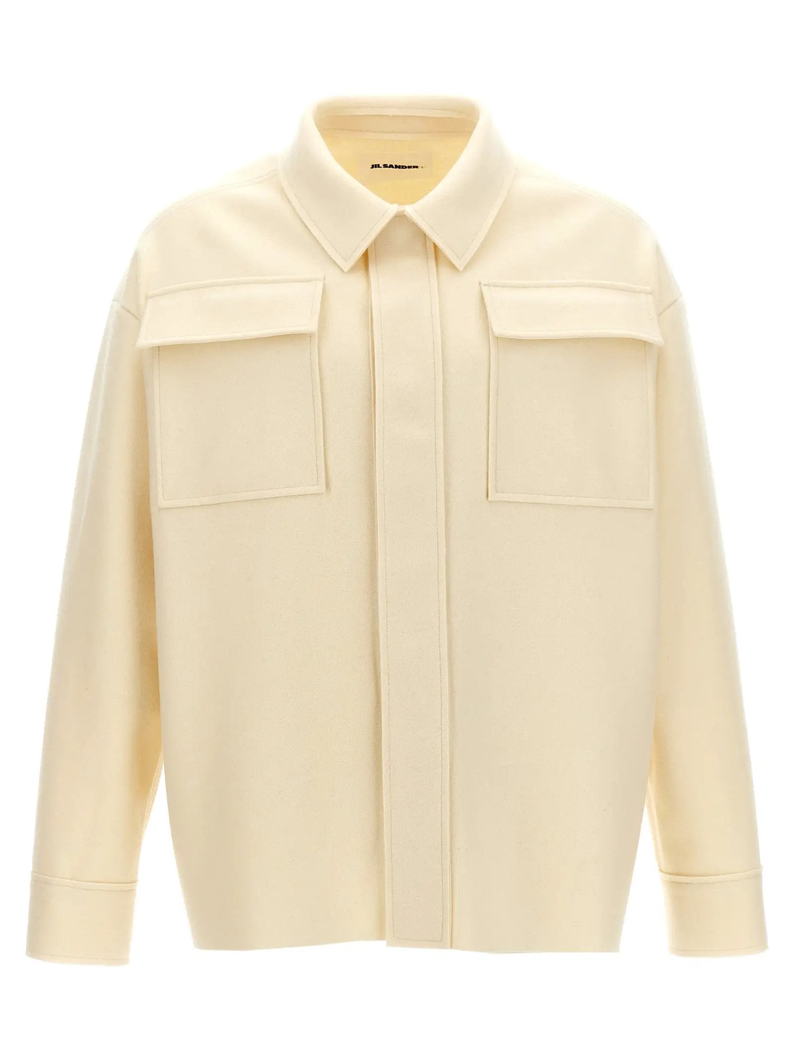 Jil Sander White Wool Blouse