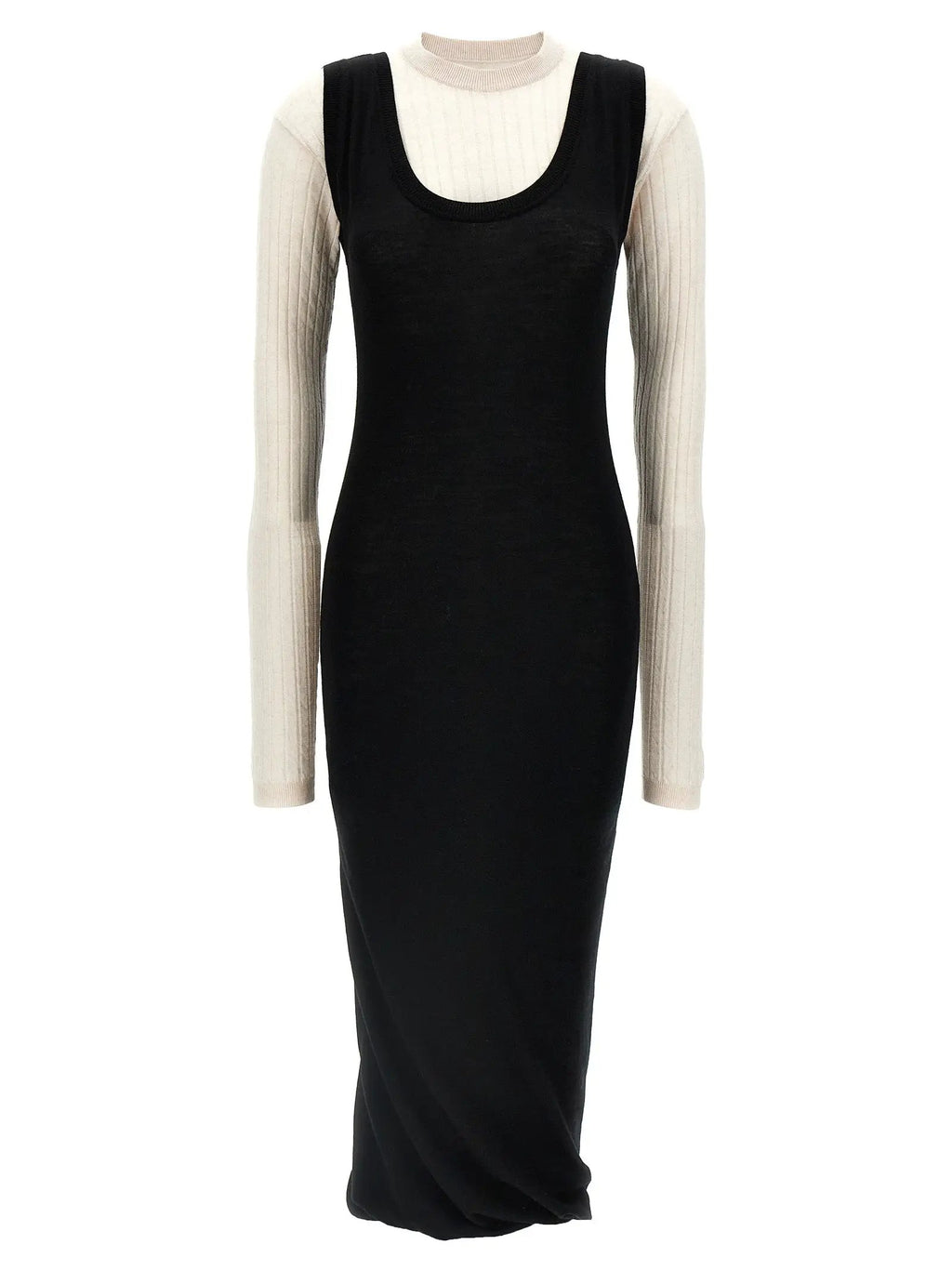 Marni Bicolor Wool Midi Dress