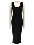 Marni Bicolor Wool Midi Dress