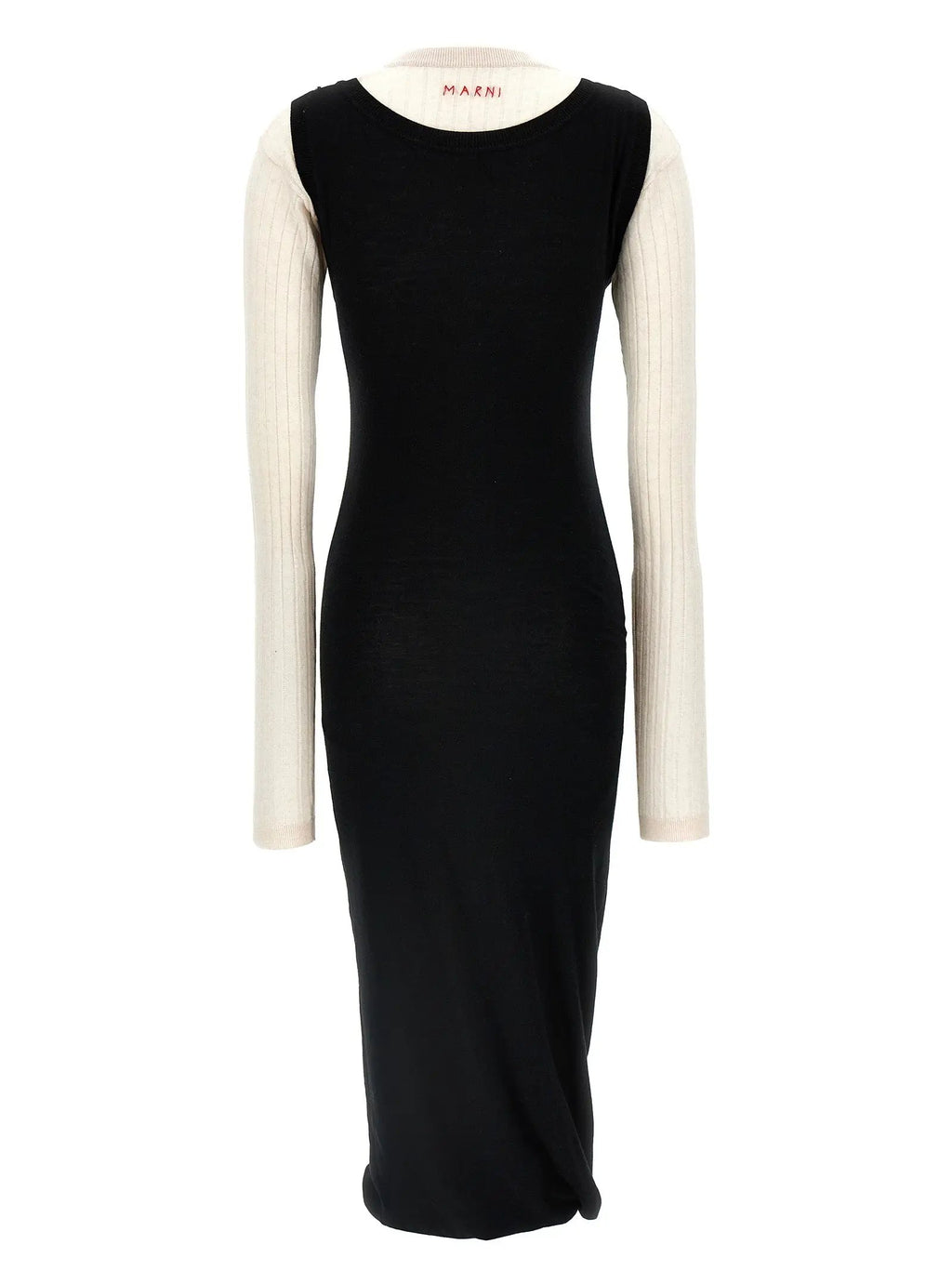 Marni Bicolor Wool Midi Dress