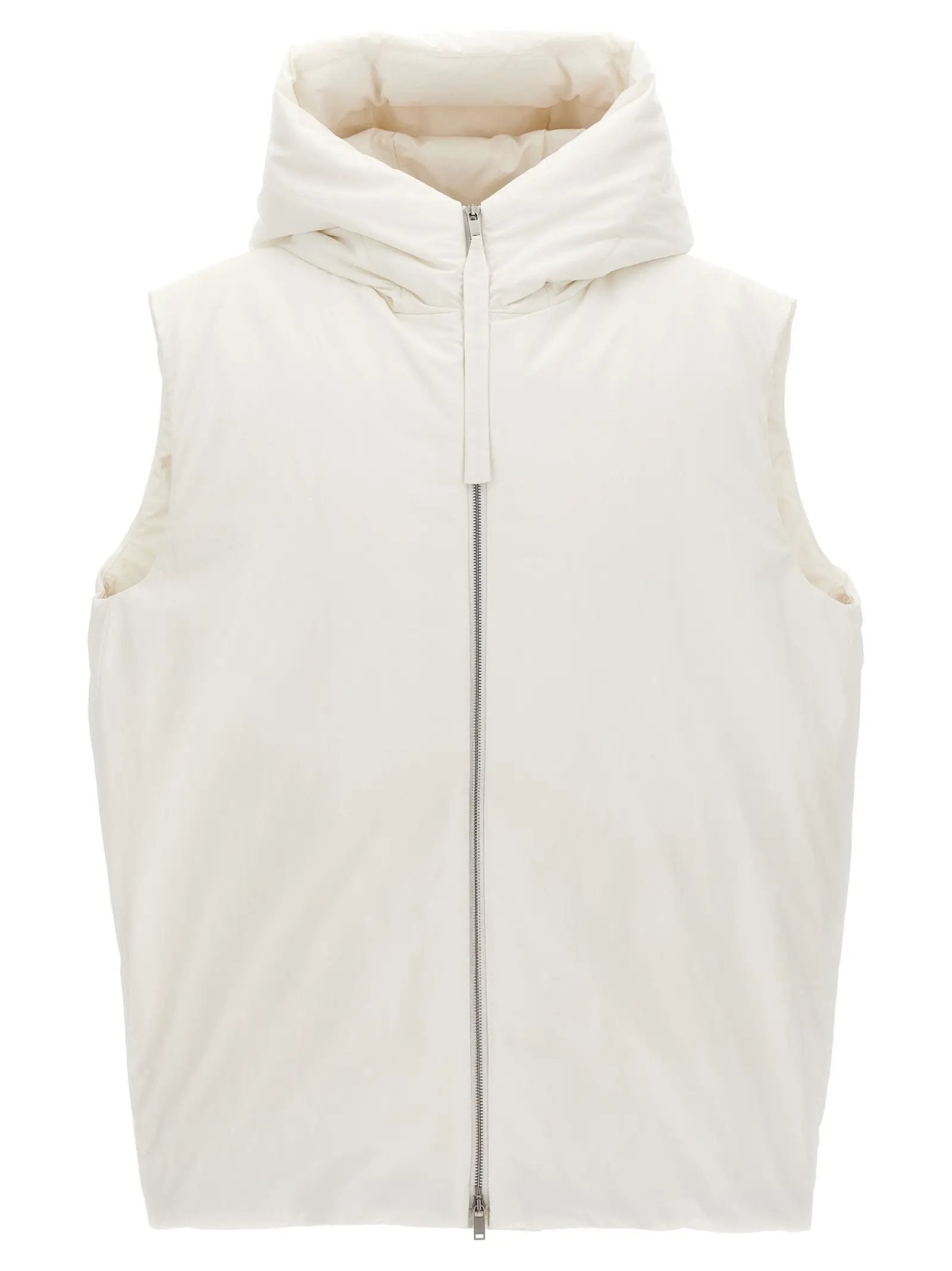 Jil Sander White Polyester Sleeveless Jacket
