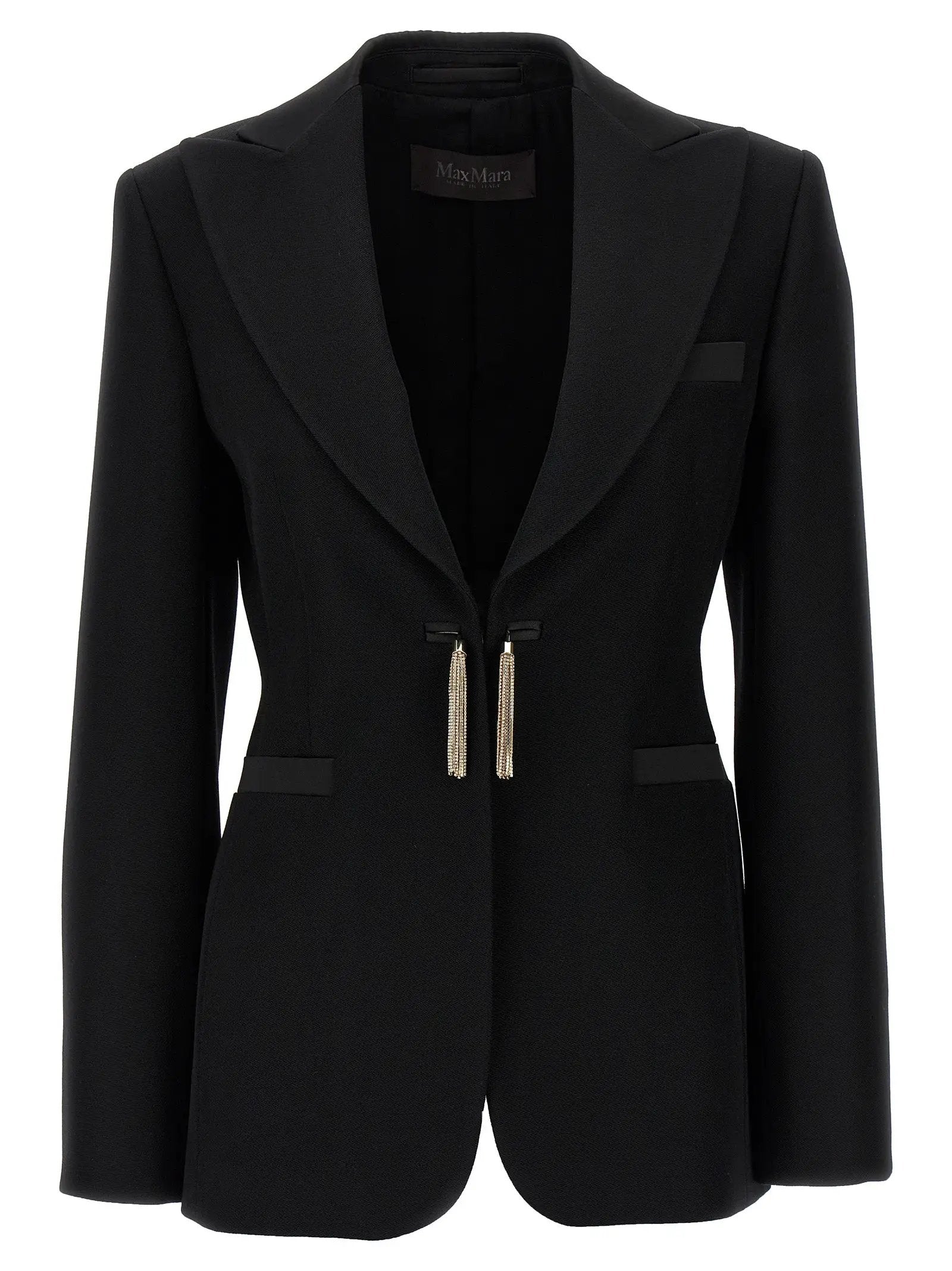 Max Mara Black Virgin Wool Blazer