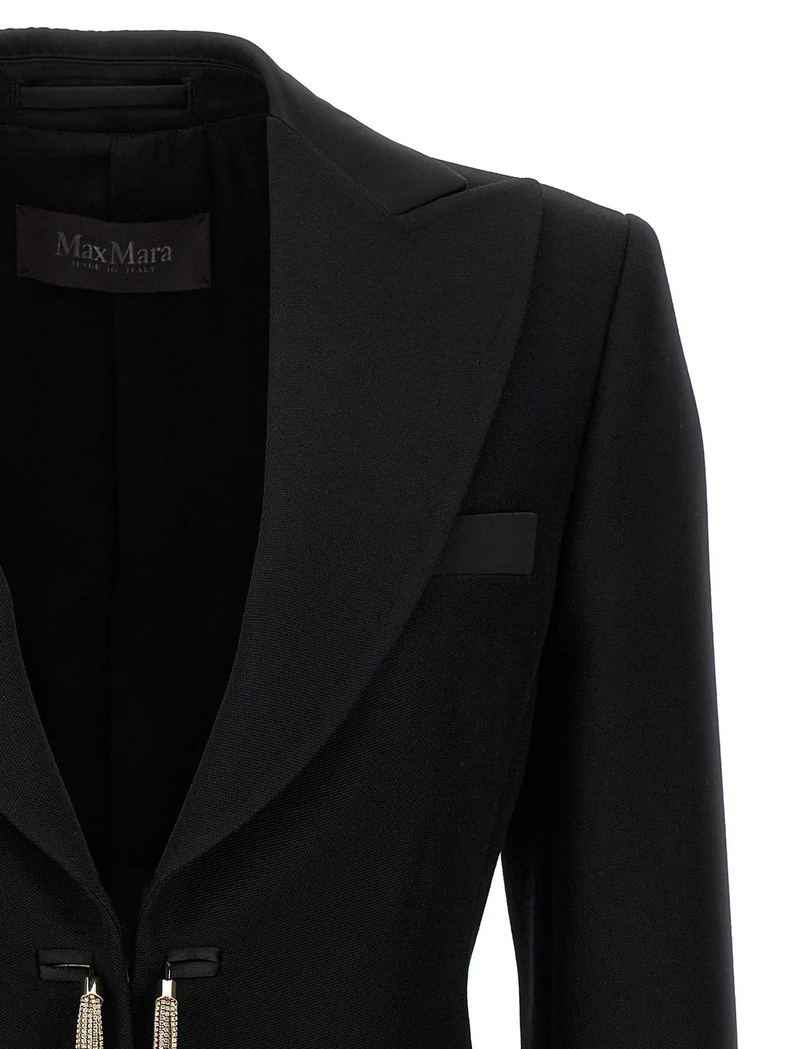 Max Mara Black Virgin Wool Blazer
