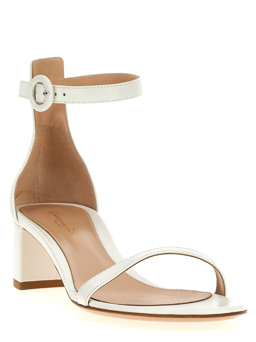 Gianvito Rossi White Leather Flat Sandals