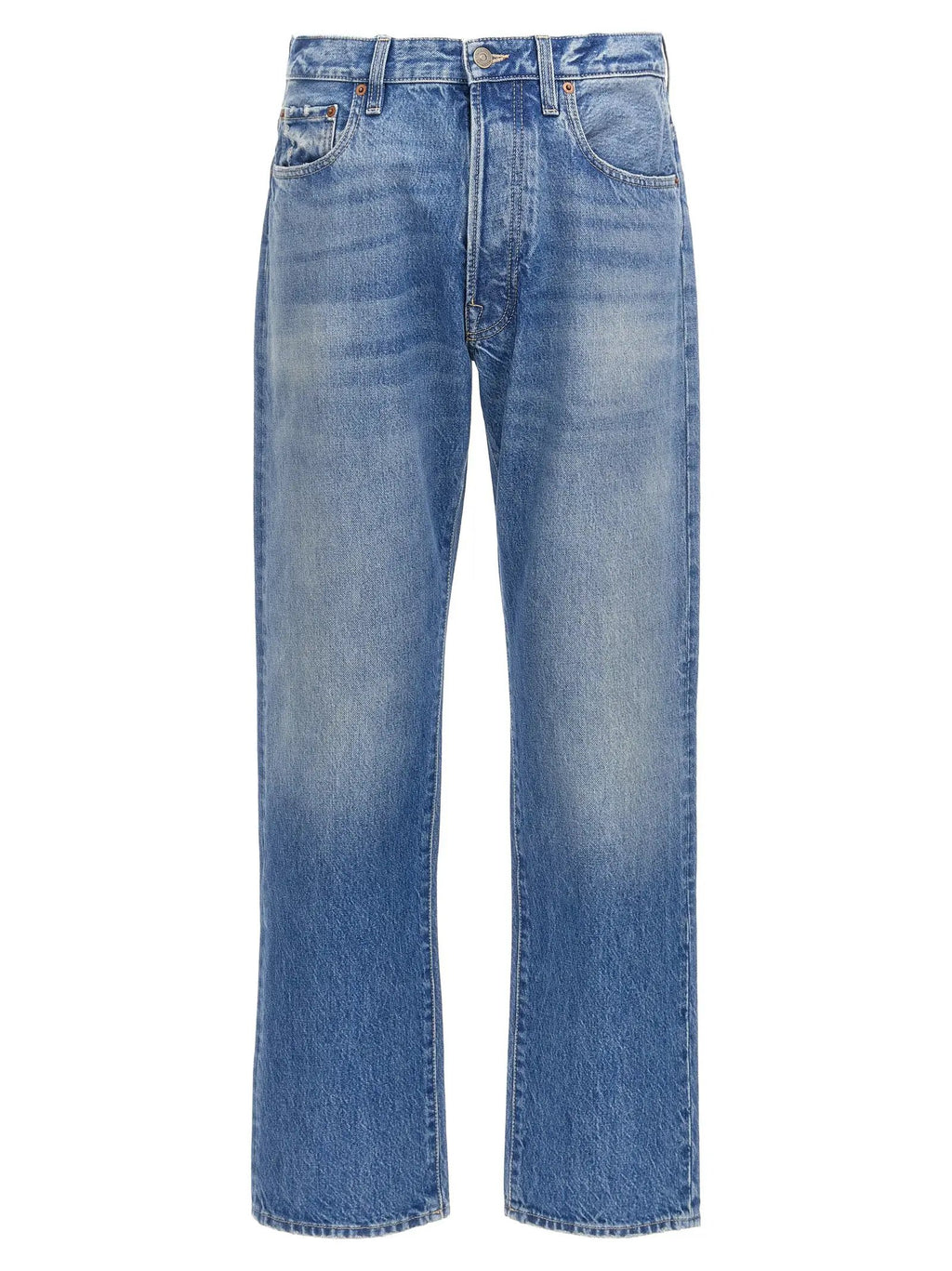 Valentino Garavani Blue Cotton Straight-Leg Jeans