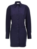 The Attico Blue Cotton Short Dress