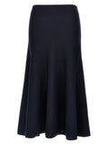Khaite Blue Wool Midi Skirt
