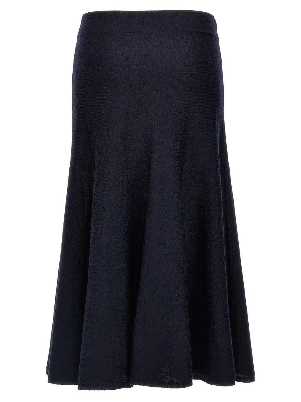 Khaite Blue Wool Midi Skirt