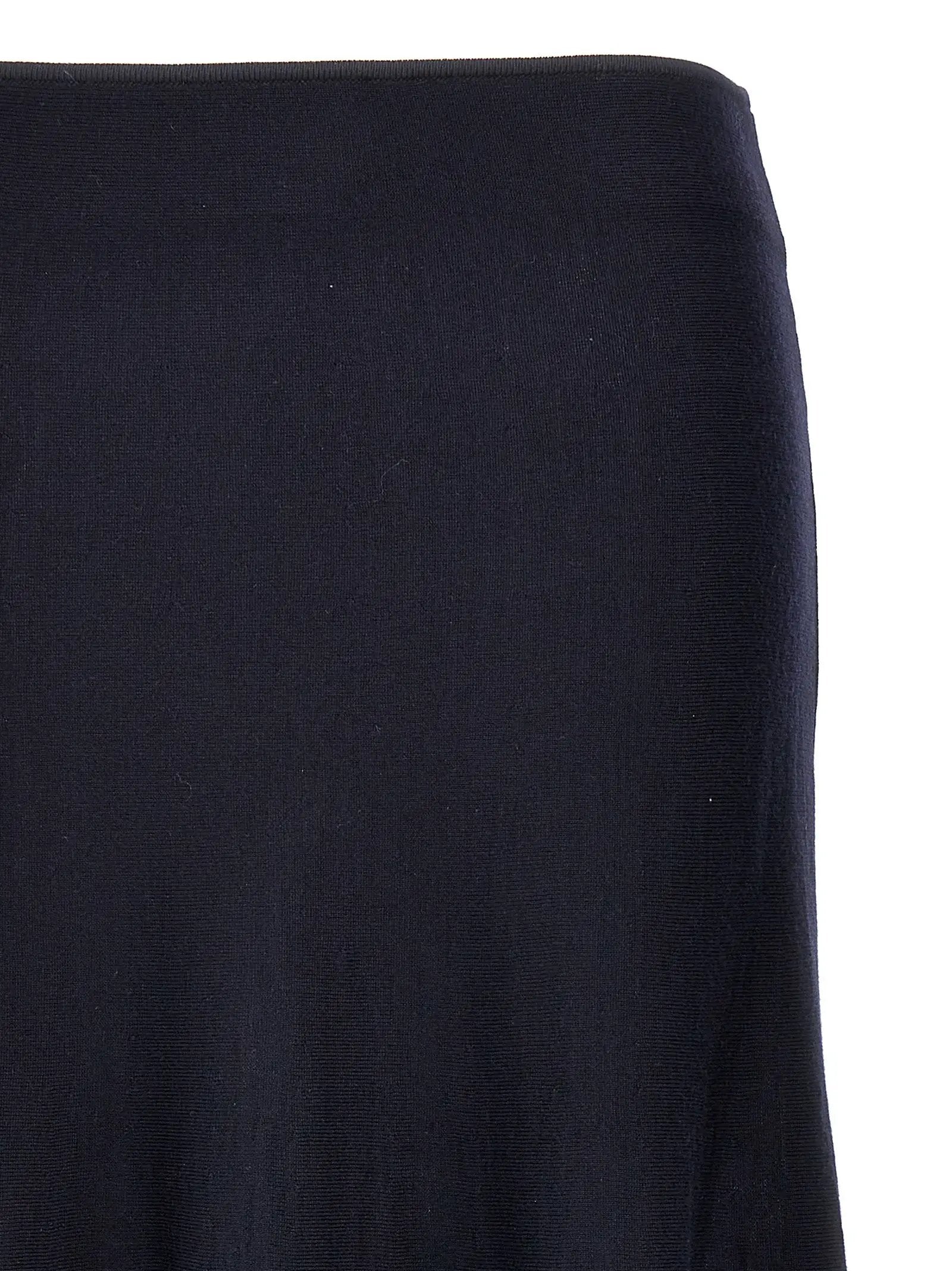 Khaite Blue Wool Midi Skirt