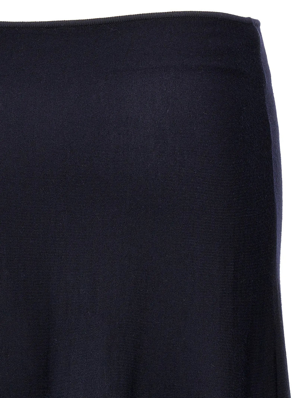 Khaite Blue Wool Midi Skirt