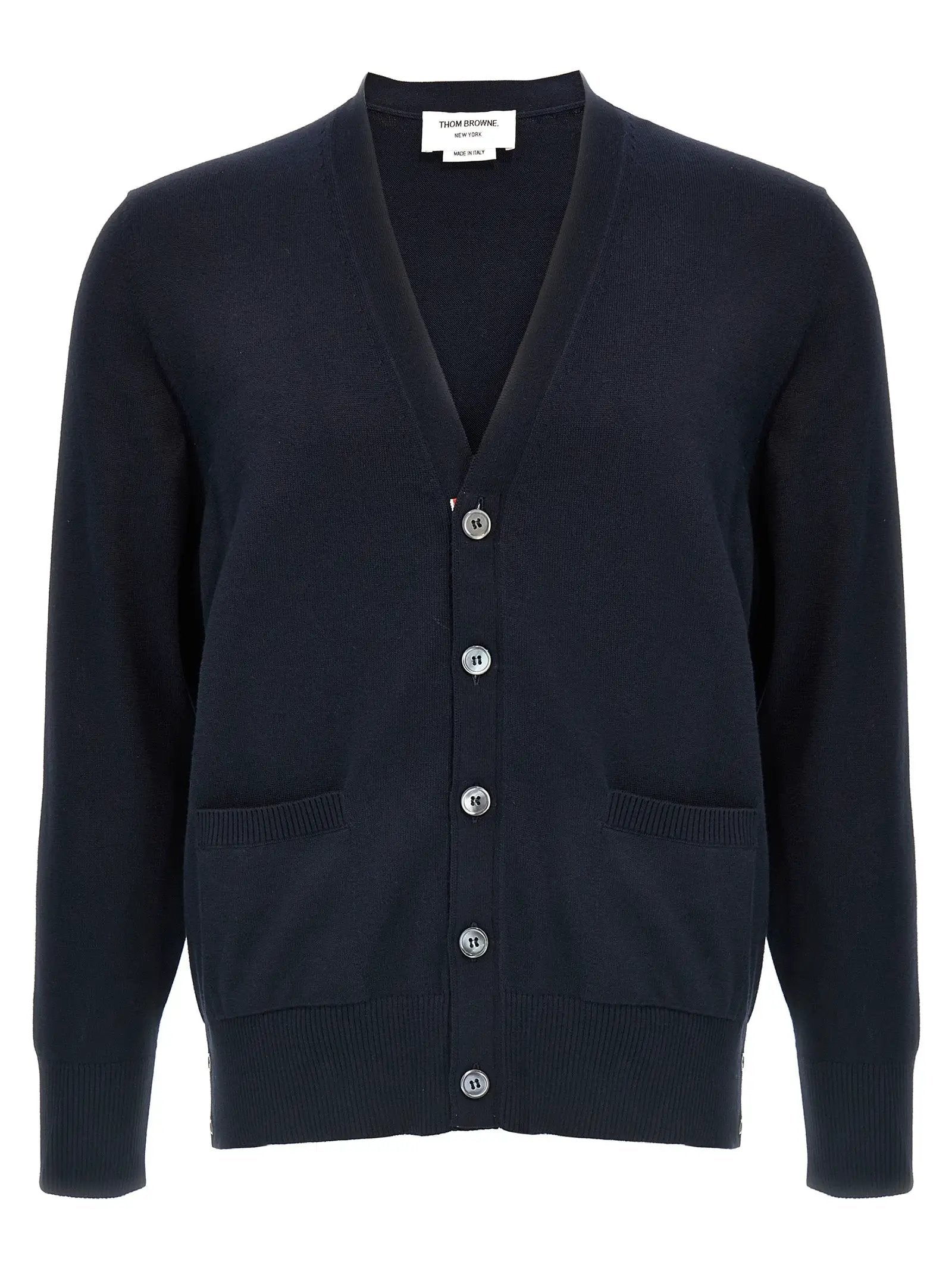 Thom Browne Blue Cotton Cardigan