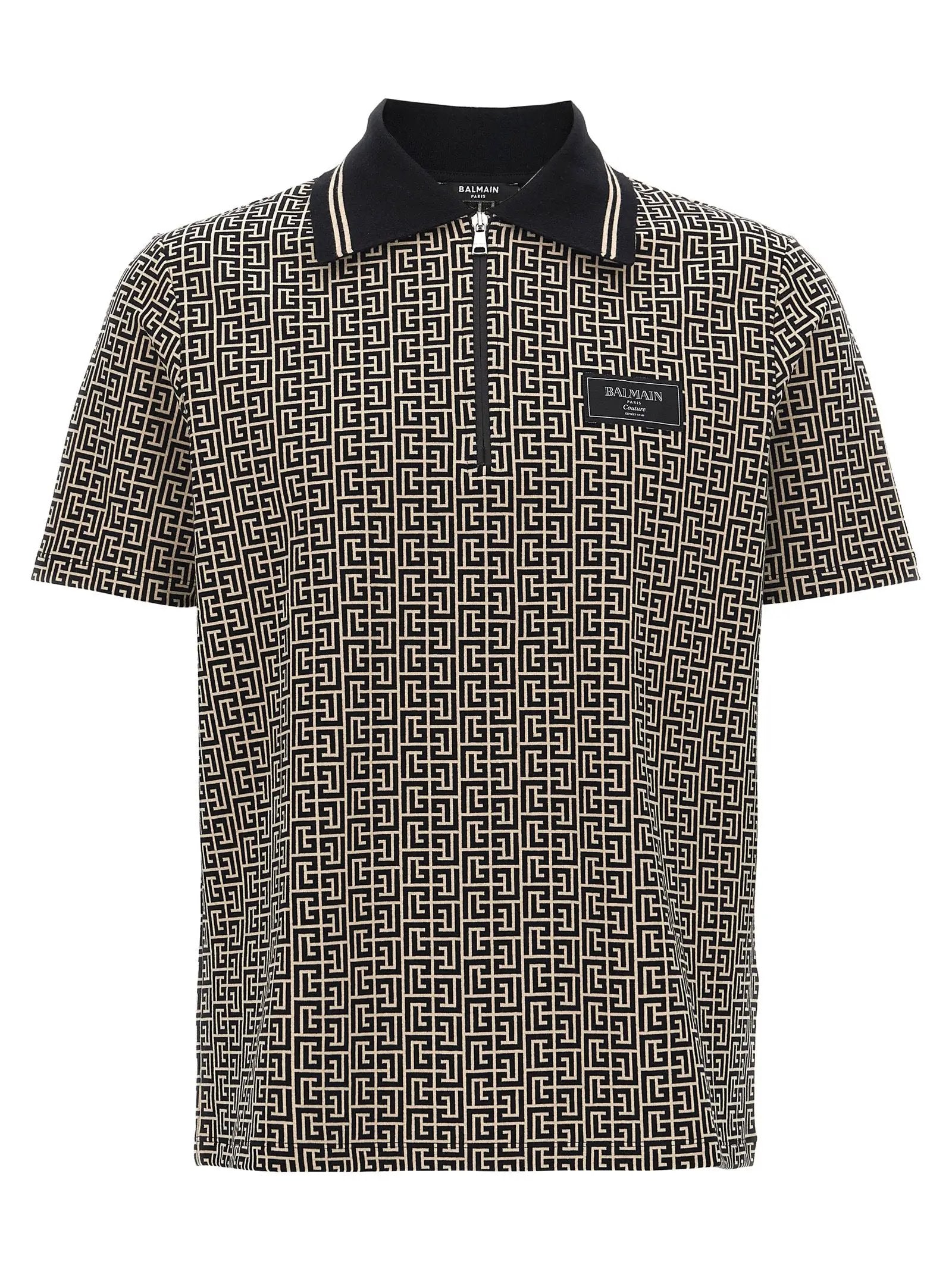 Balmain Bicolor Cotton Polo Shirt