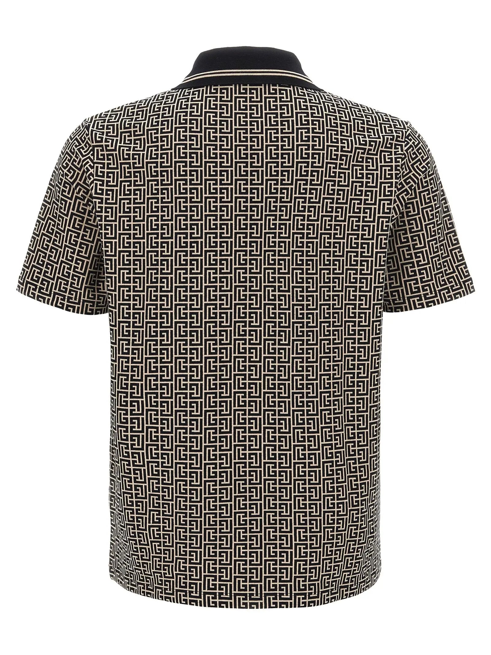 Balmain Bicolor Cotton Polo Shirt