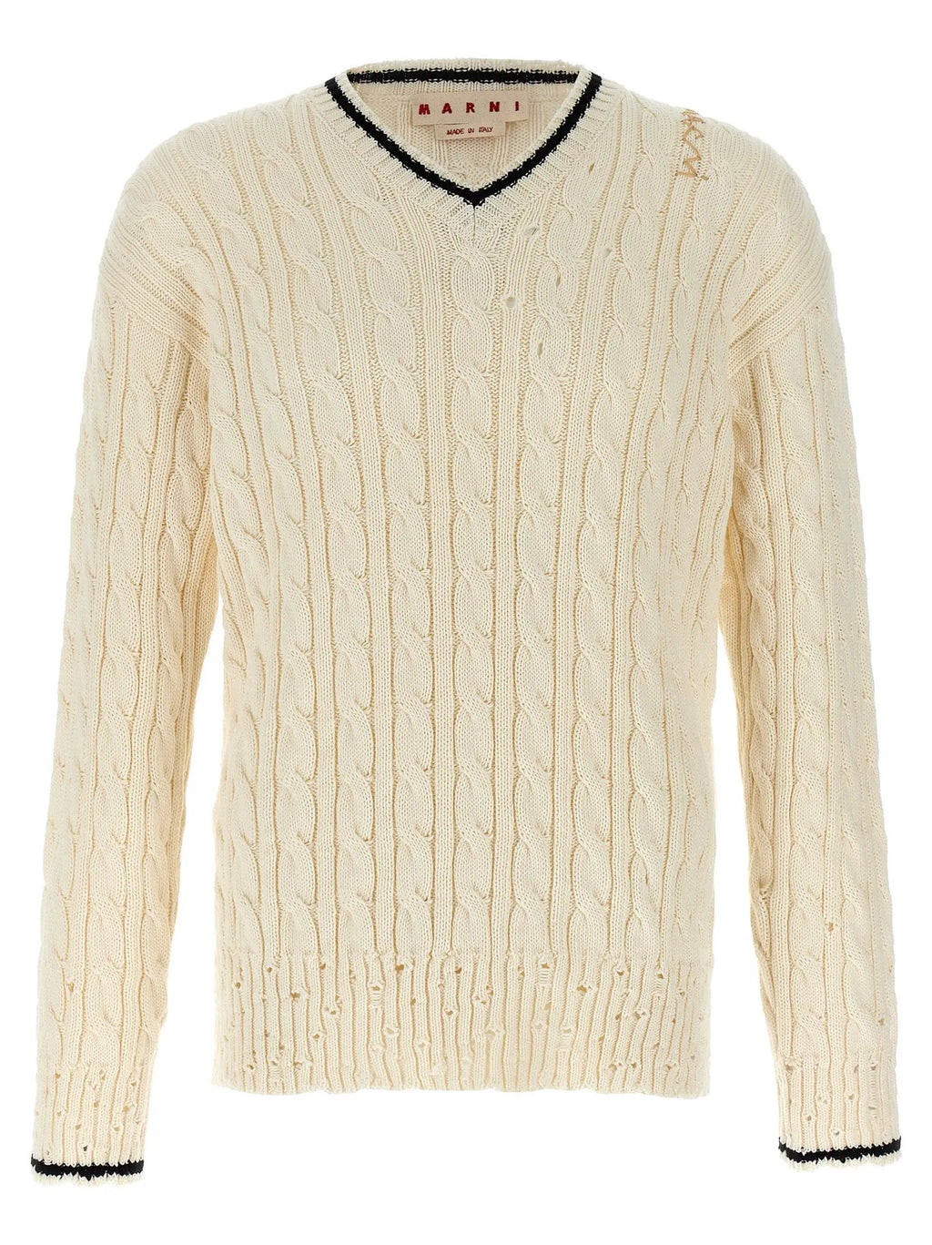 Marni White Cotton Cardigan