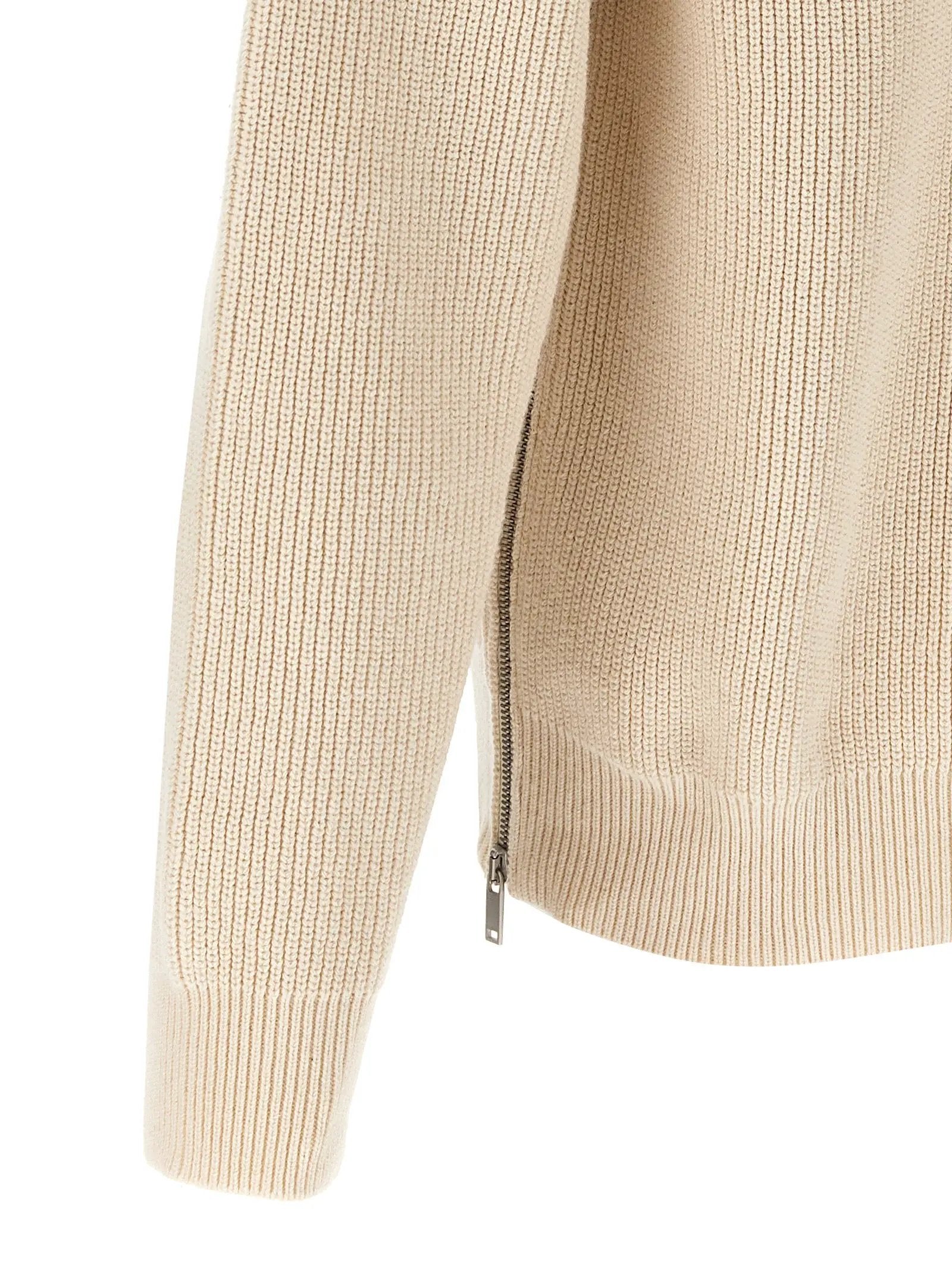 Jil Sander Beige Cotton Cardigan